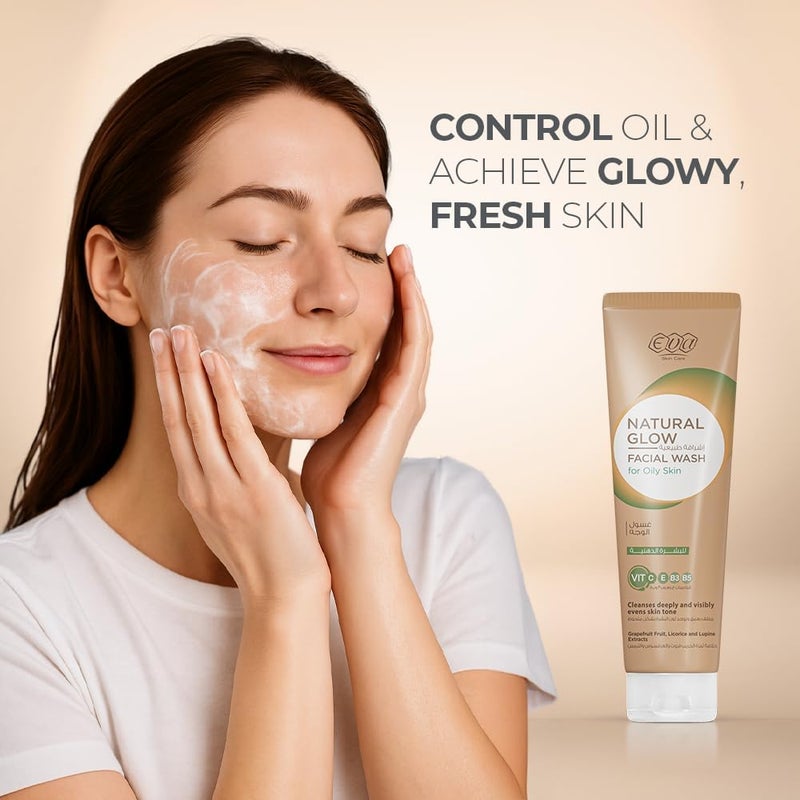 Eva Skin Care Natural Glow Facial Wash for Oily Skin - 100 ml - Image 2